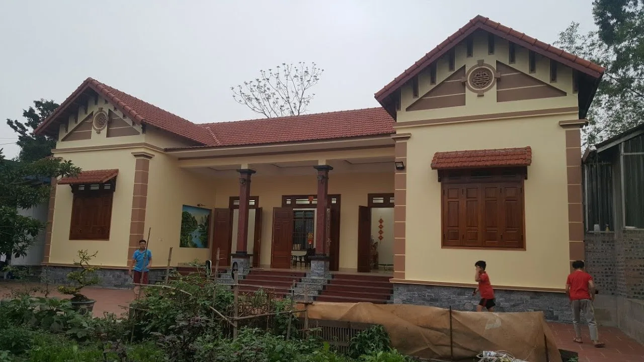 Mẫu nhà 5 gian hiện đại Mau Nha 5 Gian Cap 4 Mai Thai Hien Dai Dep 01